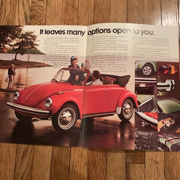 Original 1977 Volkswagen VW Beetle Sales Brochure Catalog Convertible Sedan - Picture 4 of 4